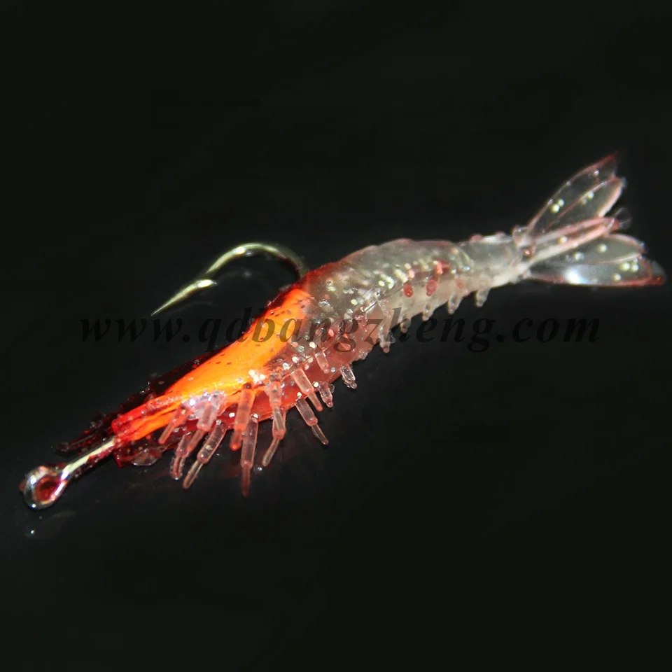 Soft Shrimp Fishing Lure 5 Piece Set Saltwater Pre Rigged Jig Bait For Snook Grouper Flounder Snapper Trout Striped Bass Redfish