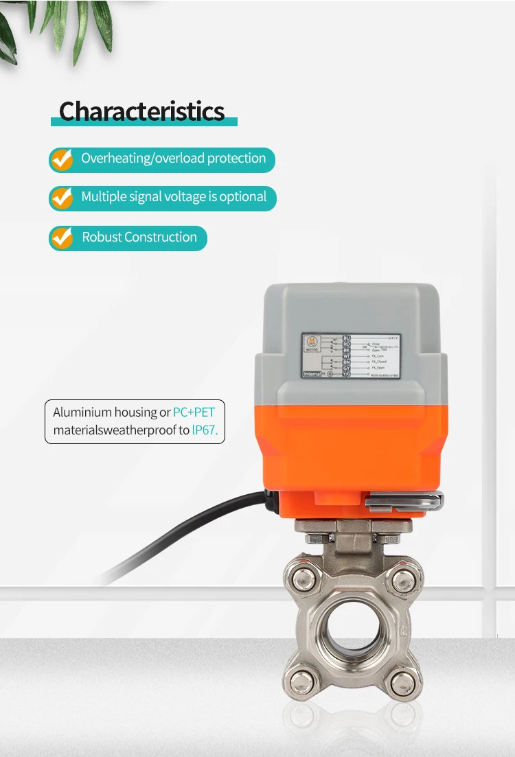 2 Way Electric 24v Motor Modulating Valve 4-20ma Electrical Ss304 ...