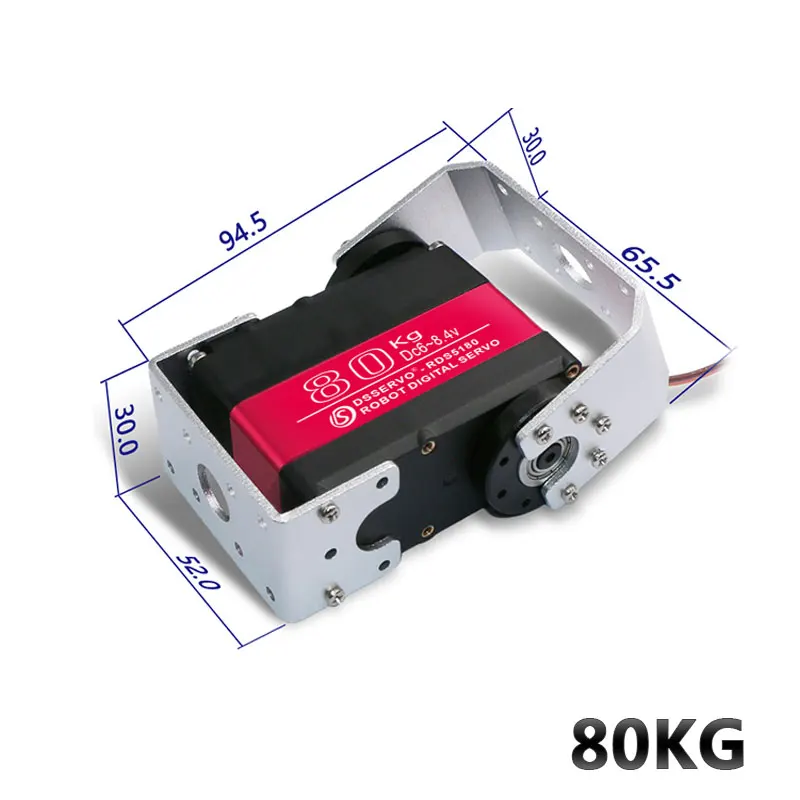 owootecc 80-kg-Servomotor, hohes Drehmoment, digitales Servo DS5180, wasserdichtes Metall-Servo im Maßstab 1:10 für R/C-Autoroboter, Steuerwinkel 270 ° (80-kg-Servo rosa