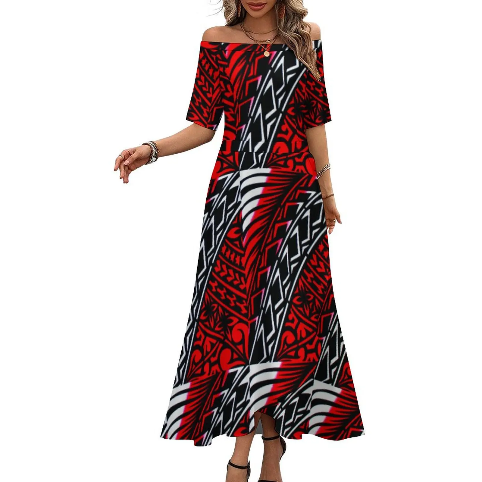 New Style Plus Size Women's Dresses Gown Hawaiian Fashion Samoan Dress Milk  Silk Short Sleeved Maxi Dress| Alibaba.com