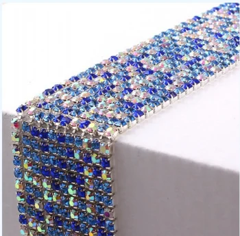 OEM Bling bling SS6 2mm colorful close crystal rhinestone cup chain