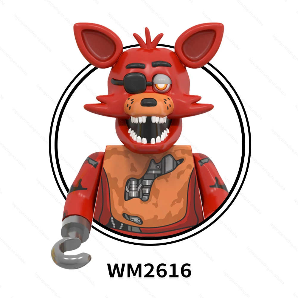 WM6170 FNAF Five Night at Freddy Chica Mike Abby Spring Bonnie Golden Freddy Foxy Mini Educational Building Blocks Toys for Kids