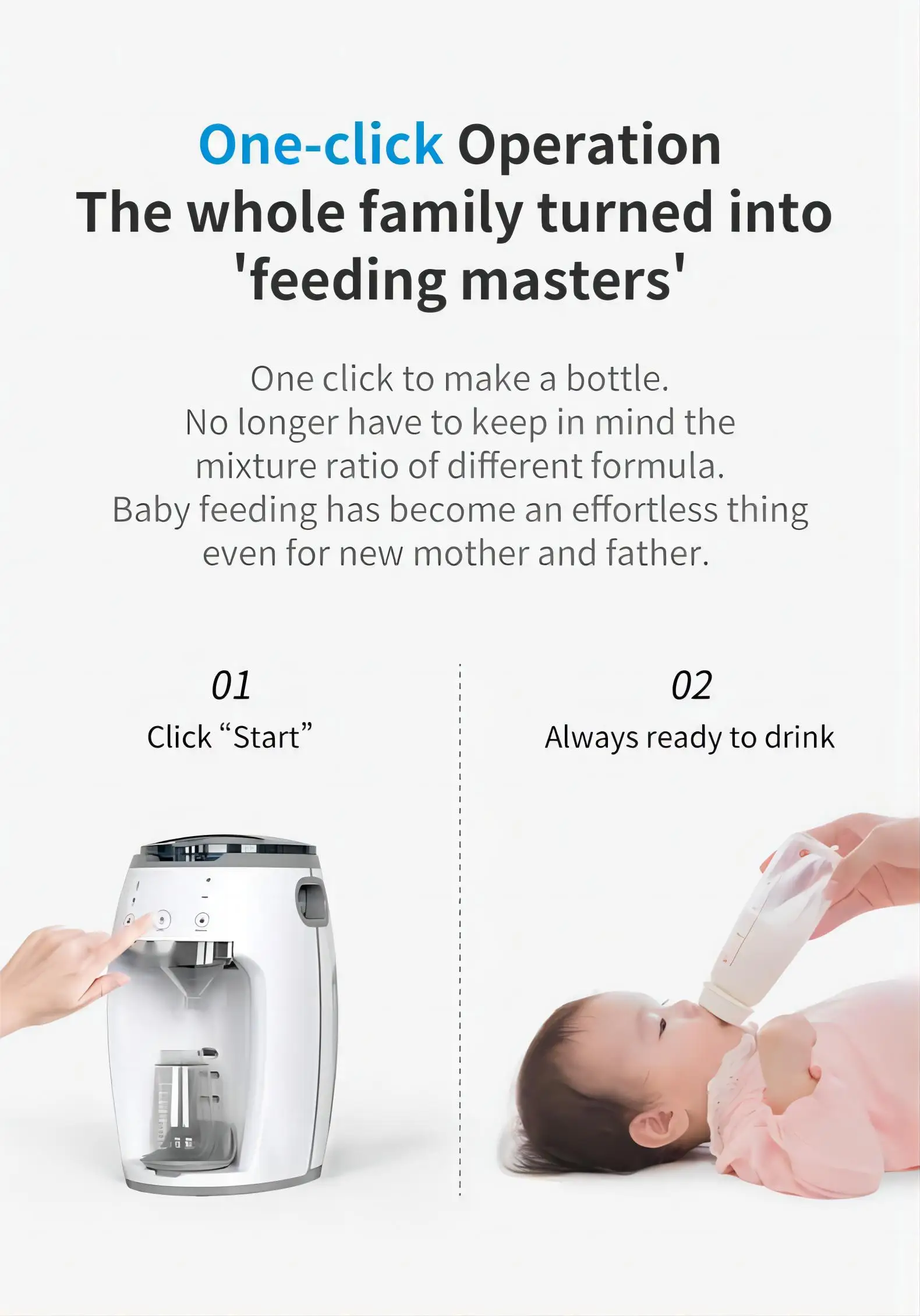 Intelligent Automatic Baby Formula Maker Custom Color Smart Milk