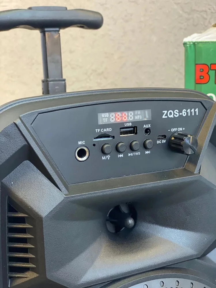 Caixa de som portátil BT LED 6.5