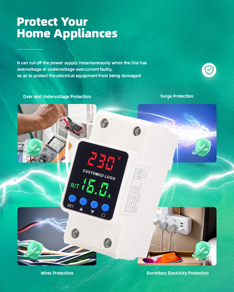 AC 110V/120V 220V/230V Digital Verstellbares Überspannungsschutzrelais für Unter