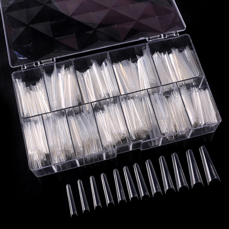 TSZS Новейшая Оптовая продажа XXL C изогнутые кончики для ногтей балерина искусственные ногти 2XL крышка гроба прозрачные инструменты