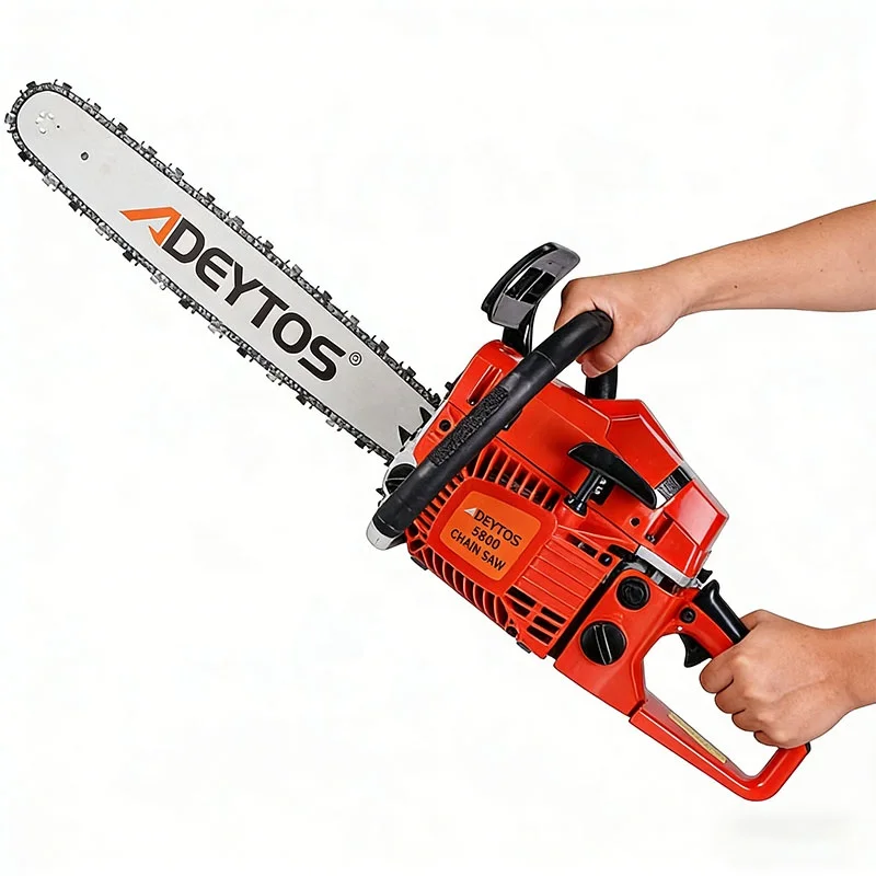 5800 2-Stroke Gasoline Chainsaw - 2400W Industrial Wood Cutting