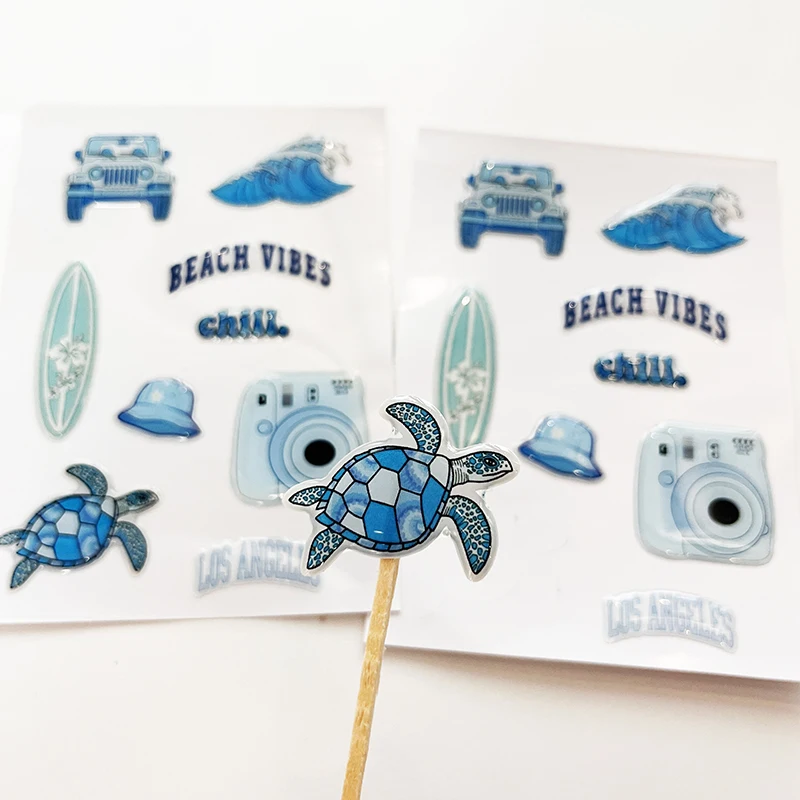 New Design DIY Epoxy Decorative Sticker Sheet Custom Logo Printing Epoxy Resin 3d Stickers