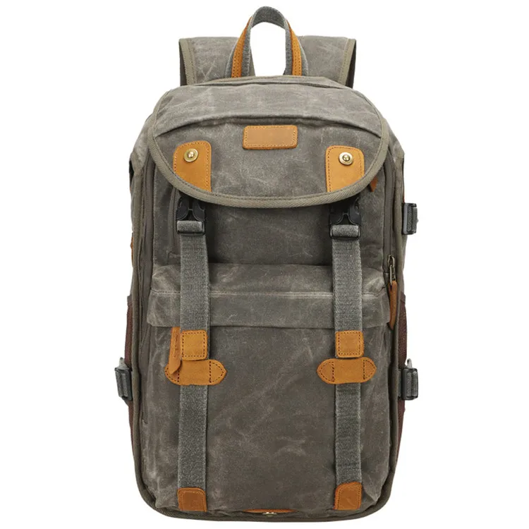 Fashion retro canvas SLR camera bag backpack outdoor travel backpack