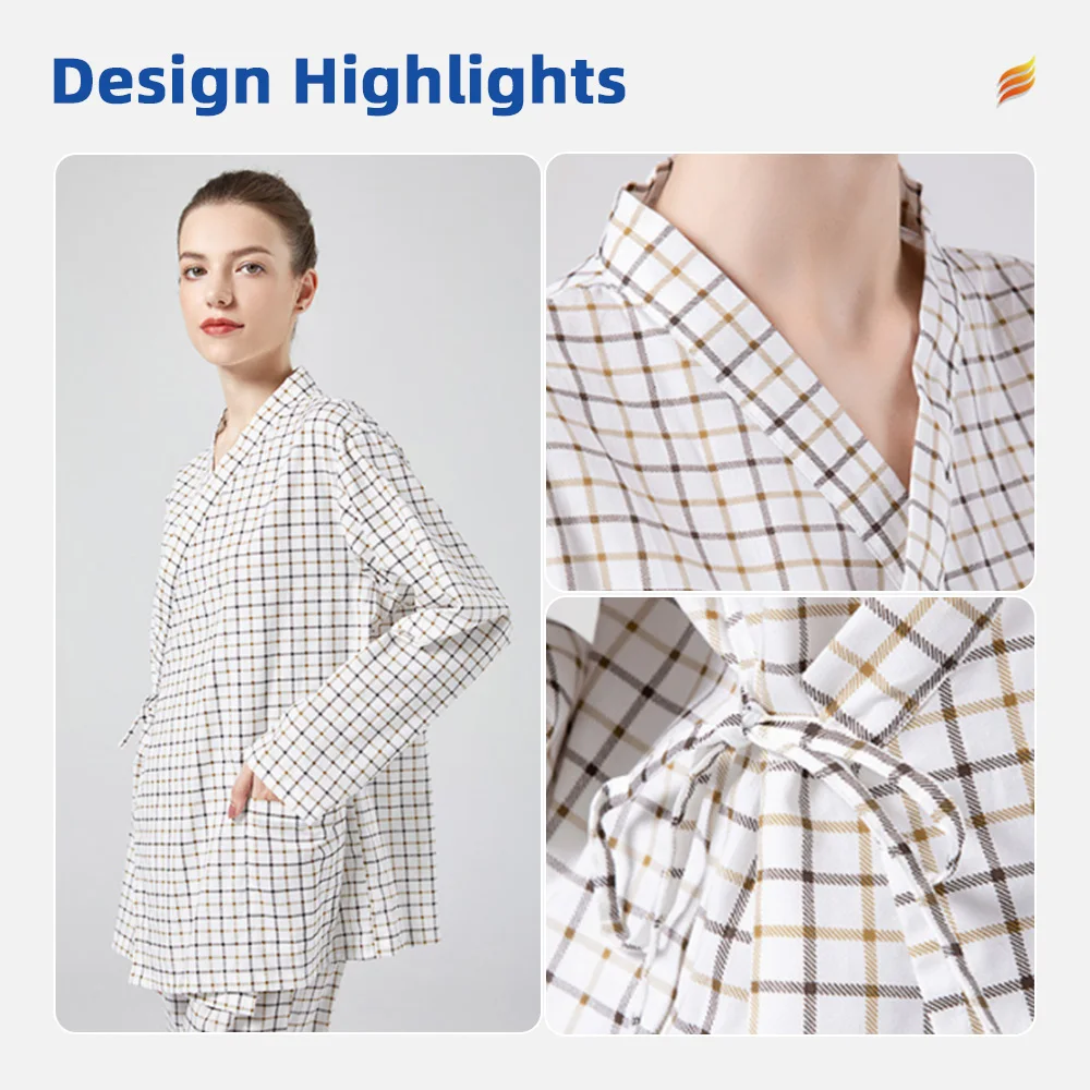 Women's Hospital Scrubs Comfortable XL Size Patient Gown Stylish Breat - product detail 6