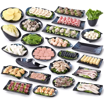 Factory Direct Customization Logo/Logo Melamine Tableware Hot Pot Buffet Set Dishes Unbreakable Dishes