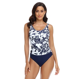 2023 New Sexy Print Wrap One Piece Bikini Beachwear Bandeau Swimsuit Women Tummy Control Swimwear