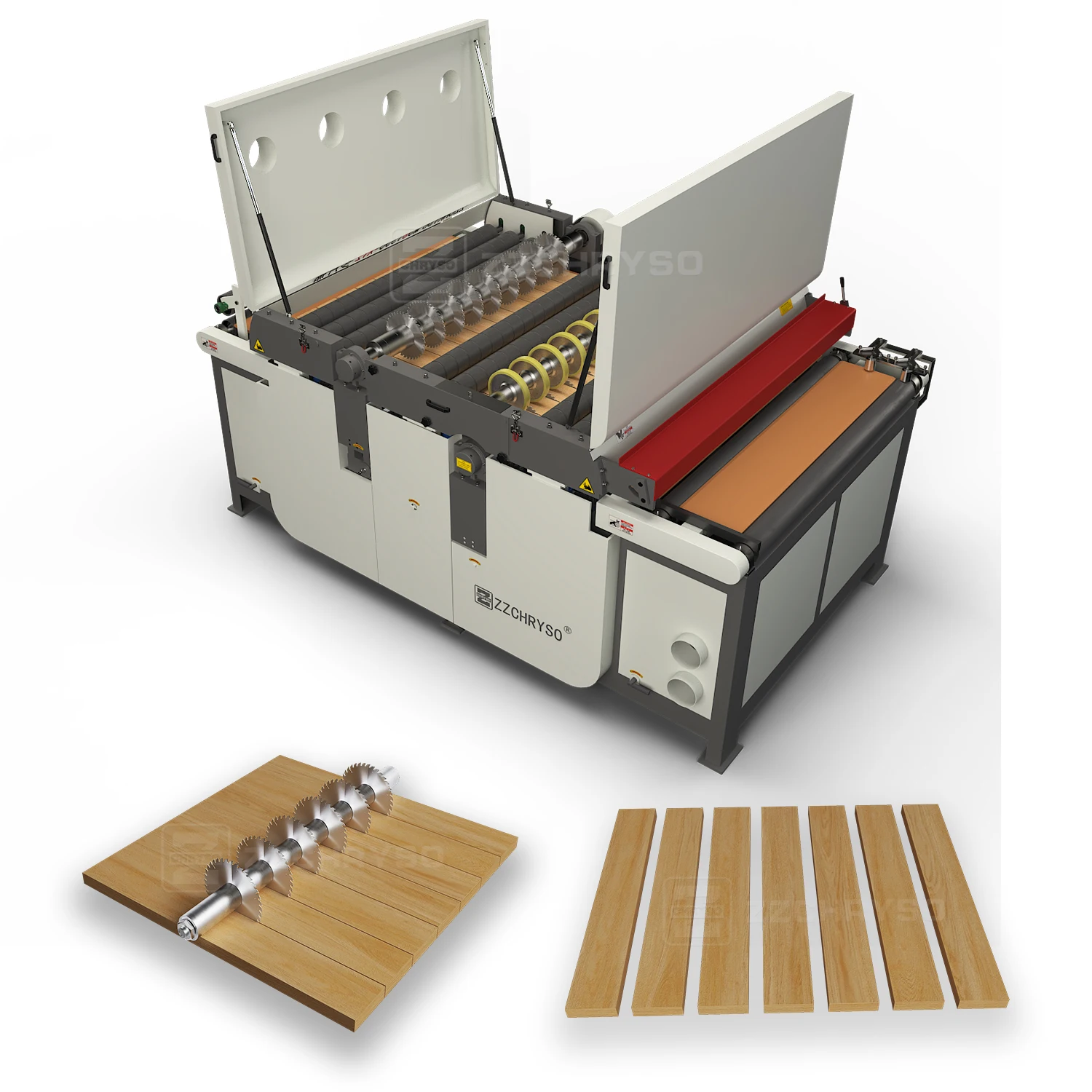 Automatic Wood Plank Multi Ripping Cutting Saw 4X8ft MDF Boards Multi ...