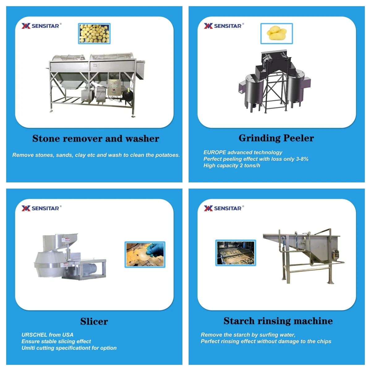 Industrial Potato Chip Factory Machine for Sale Potatoes Chips Automatic Production Line