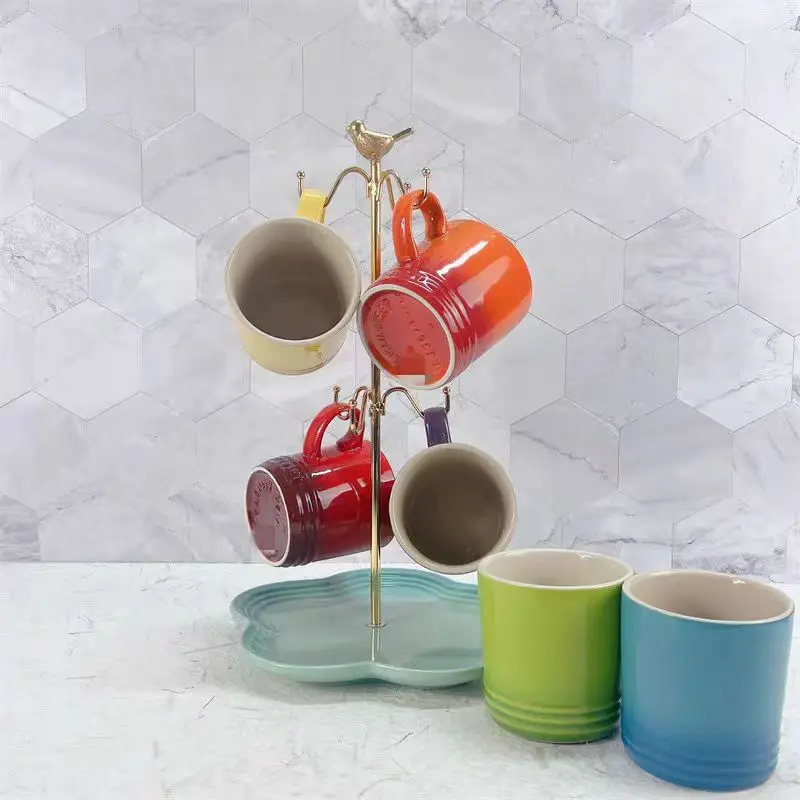 Ceramic Tea Mug for Hot Tea Cups Orange Yellow Kiln Change Glaze for Office and Home Horoscope Coffee Mugs Gifts manufacture