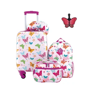 Kids Luggage 5 Piece Set 16 Inch Kids Rolling Luggage Gift Kids Suitcase Sets for Girls