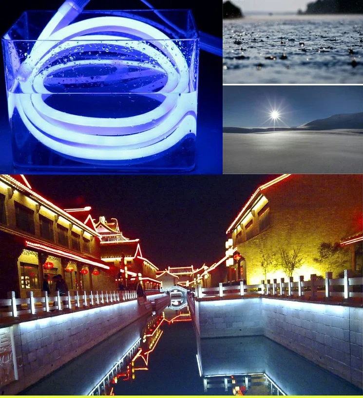 Custom IP68 Boat Swimming Pool Underwater Lighting Flat Led Neon Light Strip 24V 12v
