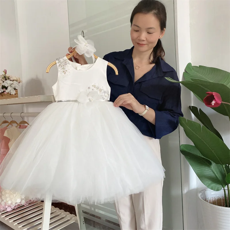 2024 Hot Selling Kids Gown Designs Girls Party Dress Casual Style