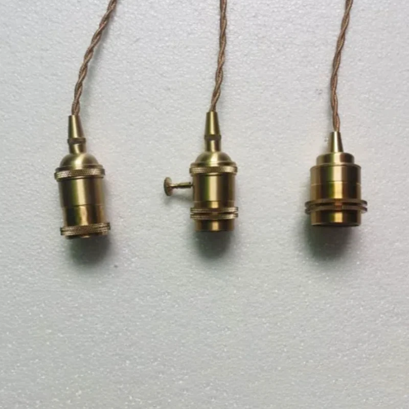 E27 Gold Ceramic Screw Lamp Holder – Metal Shell Bulb Base, Unbranded, New