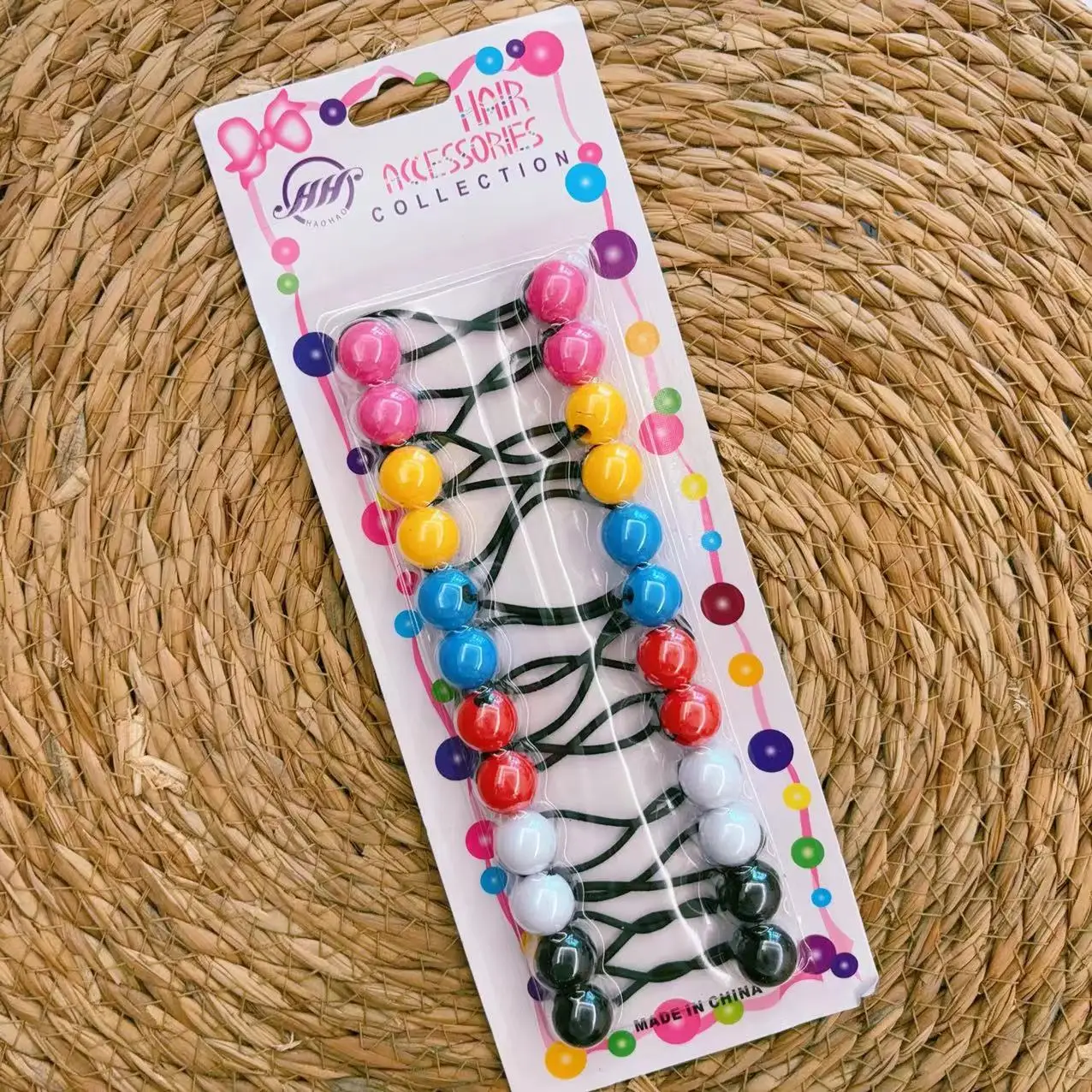 MYLULU Mixed Color Small Knocker Ball Hair Ties Band Elastic Hair Rubber Bands Ponytail Holder