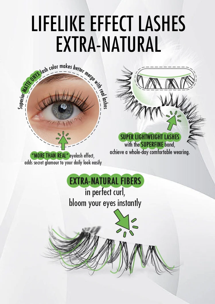 Hollyren Triangle Lash - Invisible Clear Band Faux Mink Eyelashes