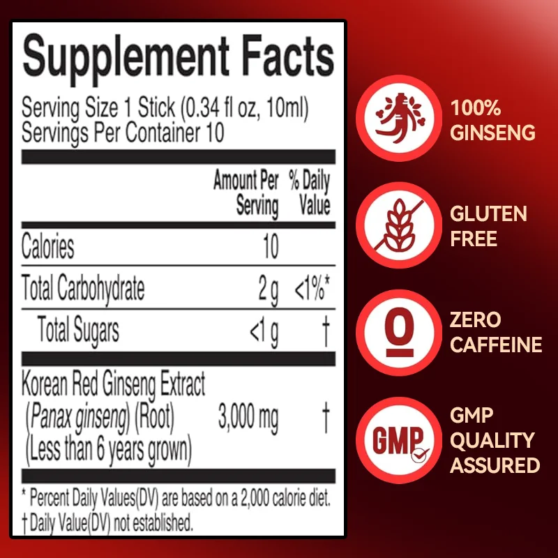 LIFEWORTH Premium Ginseng 6 Years Root Boost Stamina Korean Red Ginseng Extract Energy Liquid Drink Sticks