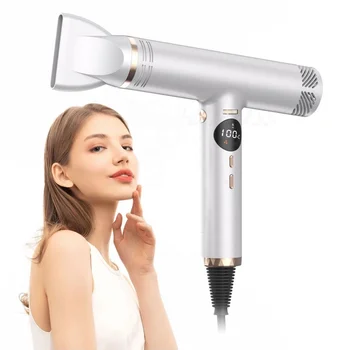 Private Label Magnetic Concentrator Nozzle Folding Fast Drying Foldable Hot Cool Flow Professional Ionic Hair Dryer