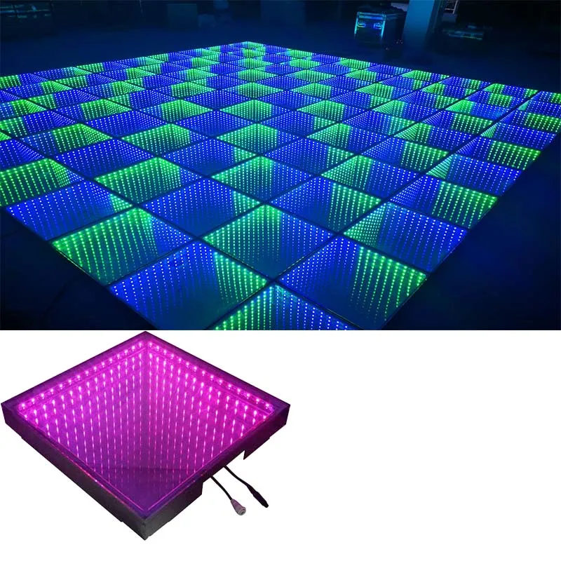 Wireless Control Led Floor Lights 3d Magnetic Wedding Party Led Floor Magnet Abyss Mirror Rainbow Floor Tile