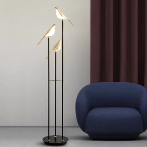 Modern Design Indoor Decoration Living Room Simple Creative Gold Bird Standing Led Floor Lamp