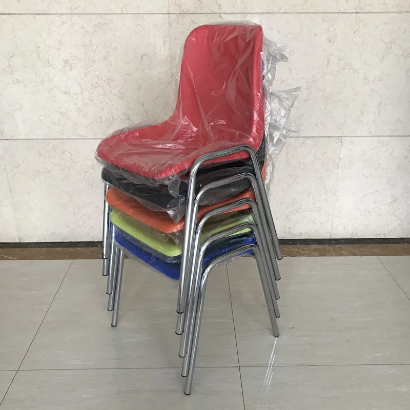 Colorful Cheap Price Stacking Plastic and Metal Legs Dining Chairs