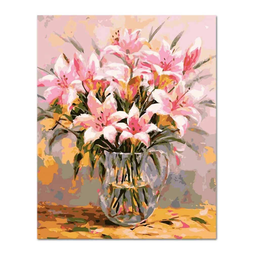 ユリの花 アクリル画 ピンク ユリの花 アクリル画 ピンク 【公式通販】