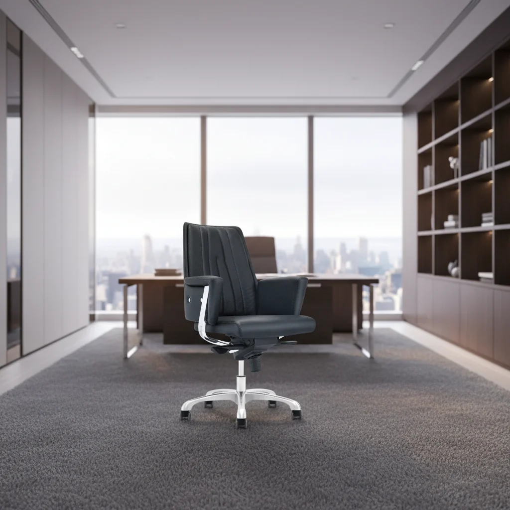 Modern Ergonomic Leather Stable Base Conference Office Chair 6