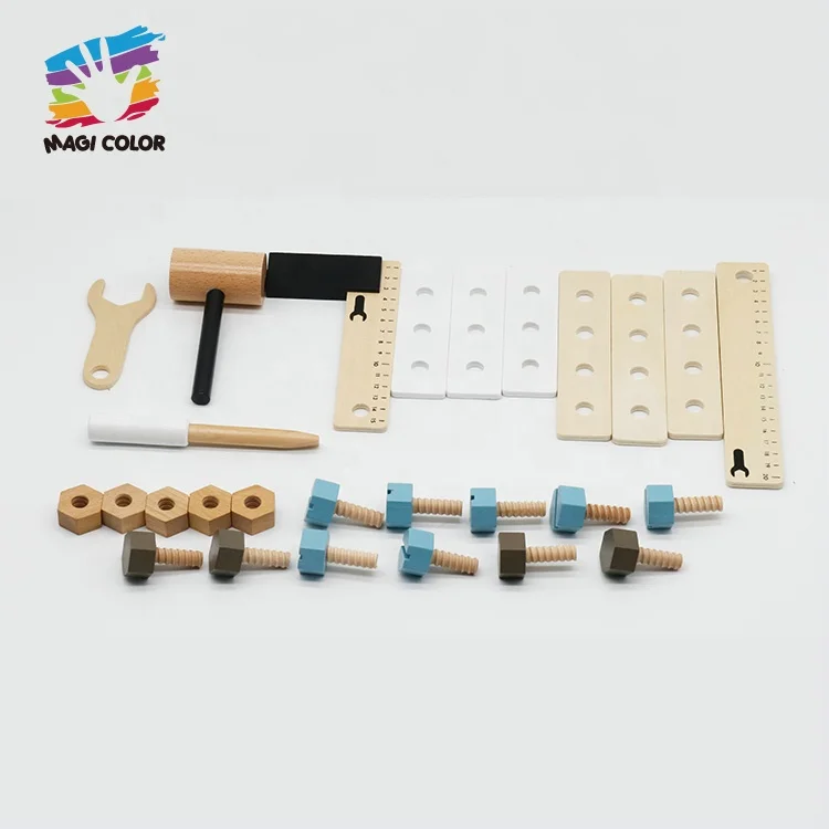 Оптовая продажа миниатюрная образовательная деревянная сумка для игрушек и инструментов детей W03D133