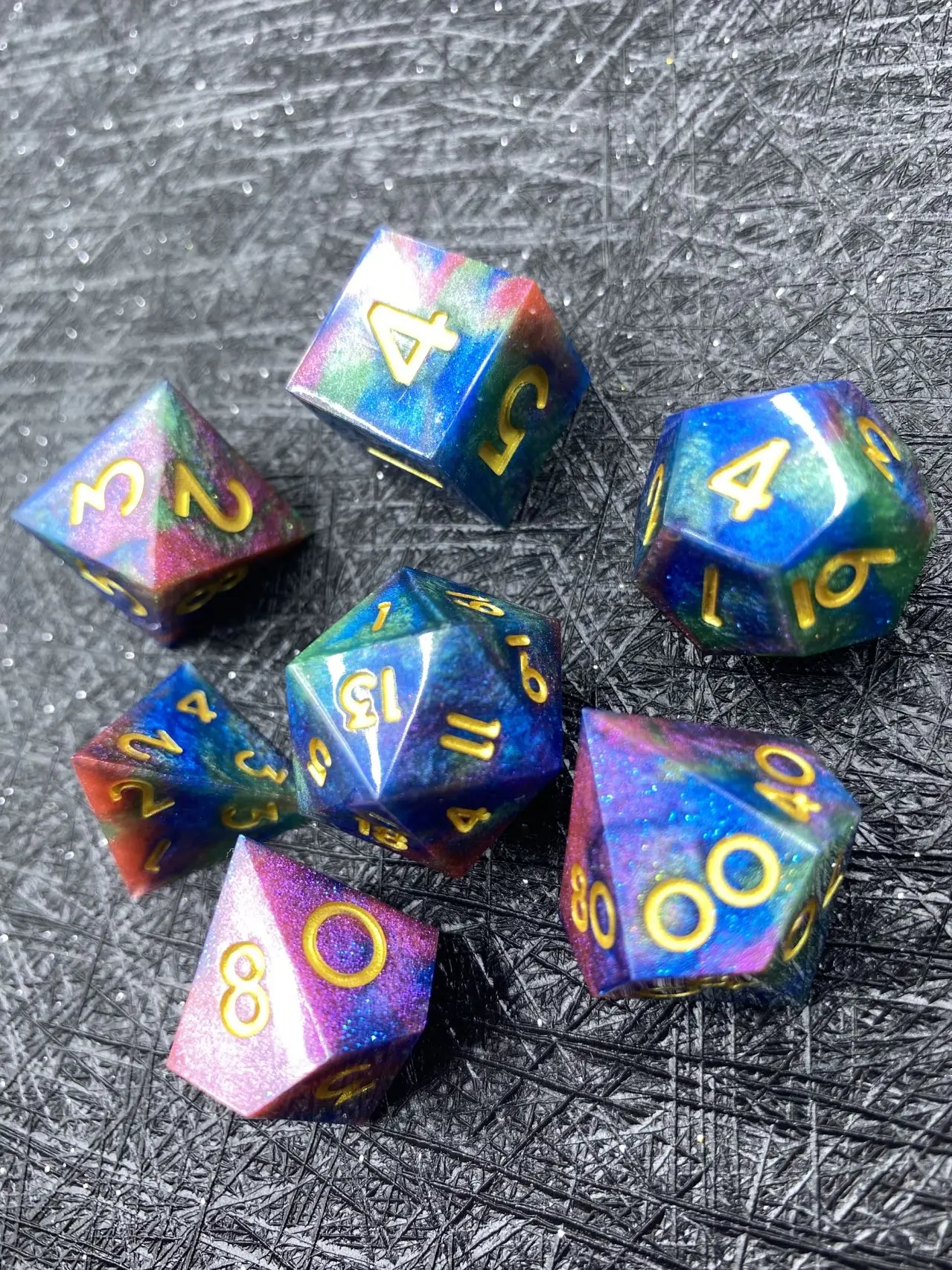 Custom Color Resin Dnd 16mm D&d Liquid Core Dice Set 20 Sided D20 Dice