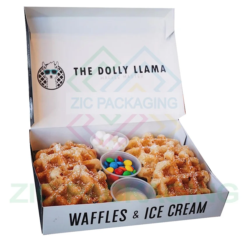 Bubble Waffle Paper Cone Box With Ice Cream Cup Waffle Box Packing Wax Coated Paper Box for Waffle Packing