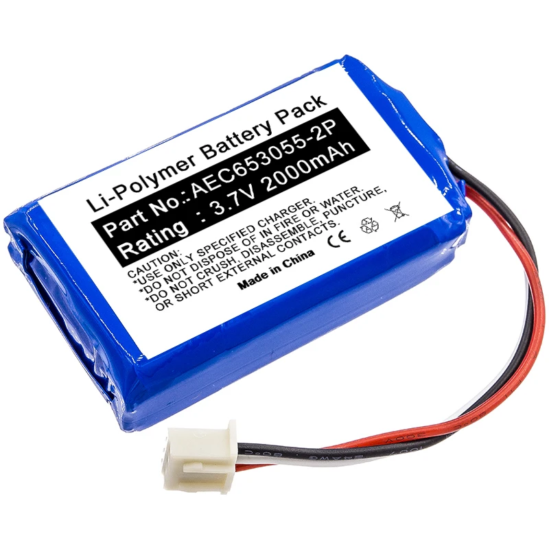 3.7V 2000mAh Li-Polymer AEC653055-2P Speaker battery for JBL Flip 2 (2013)