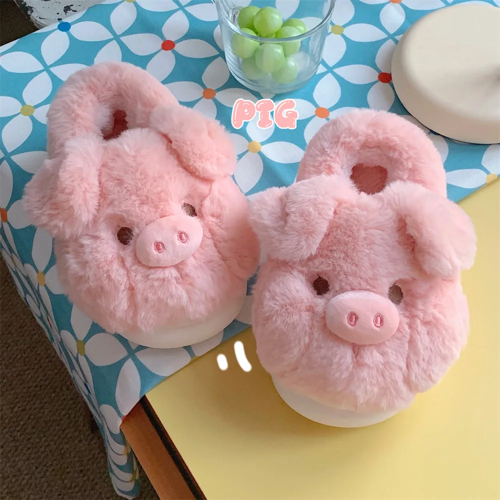 XIXITIAO High Quality Cute Home Fuzzy Female Pig Slipper Indoor