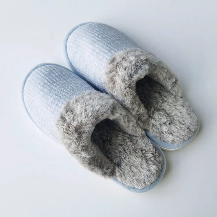 Zapatillas de interior con logo personalizado para hombre y mujer, zapatos  de felpa antideslizantes, pantuflas peludas para el hogar y el dormitorio, 