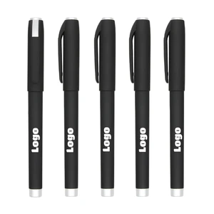 Wholesale Custom Logo Pesn Office Student Soft Glue Gel Pens 0.5mm Black Ink Pen Cheap Advertising Promotional Personalized Pen