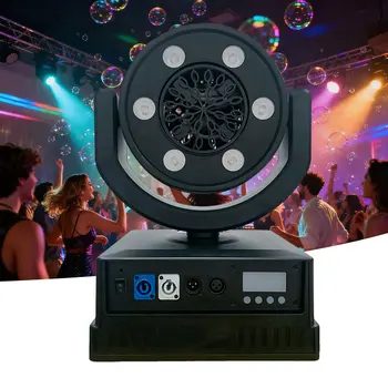 Professional Moving Head LED Bubble Machine with DMX Remote Control IP65 Rechargeable Wedding Bubble Machine for Party