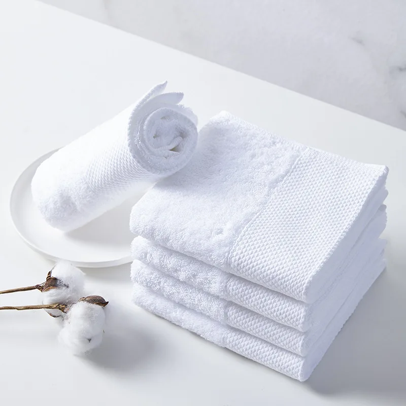 Adult Large White Towels Bath Set Luxury 5 Star Hotel 100 Cotton Woven Dobby Hand Bath Kids