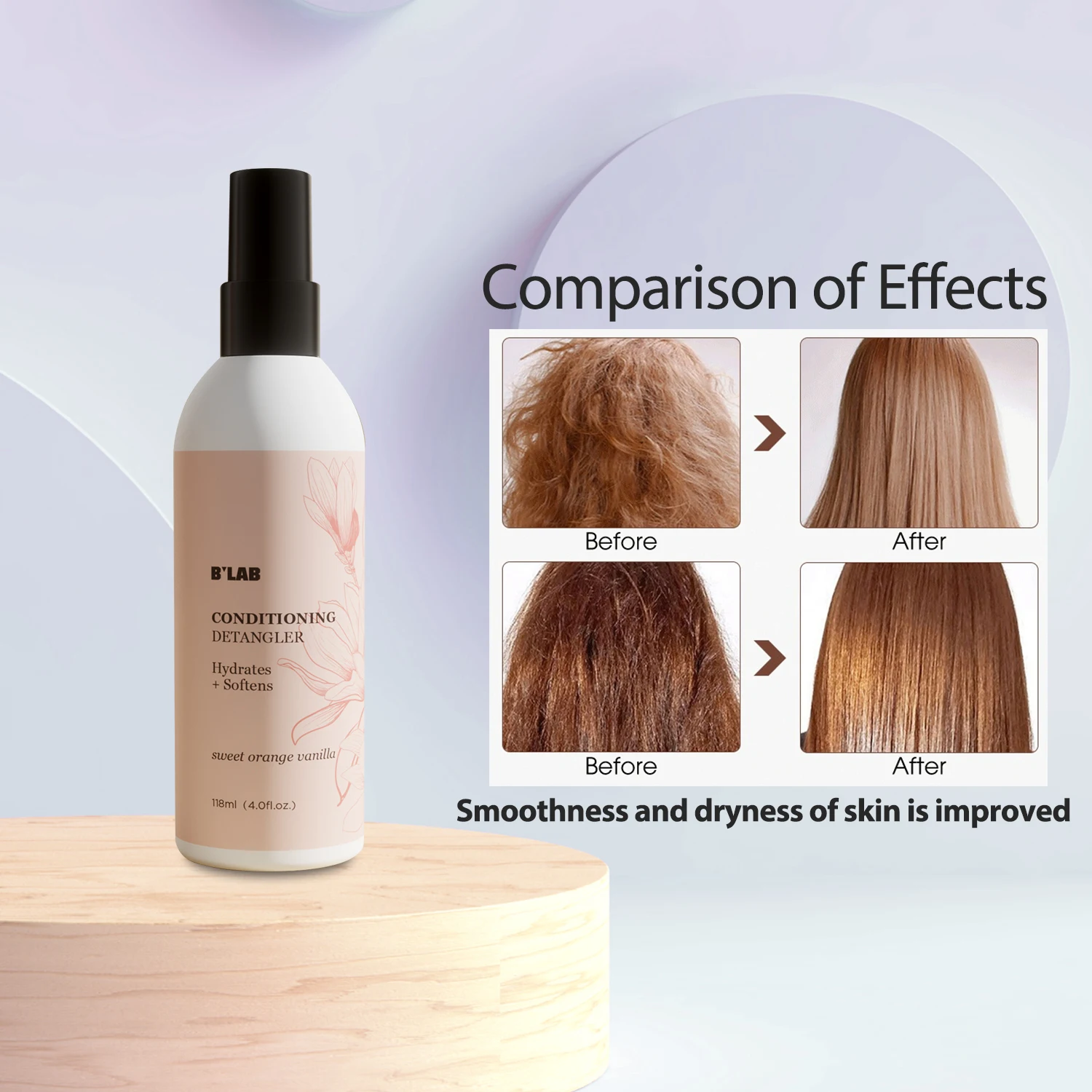 Pravite Label Detangle Spray For Natural Curly Hair Organic Non Alcohol