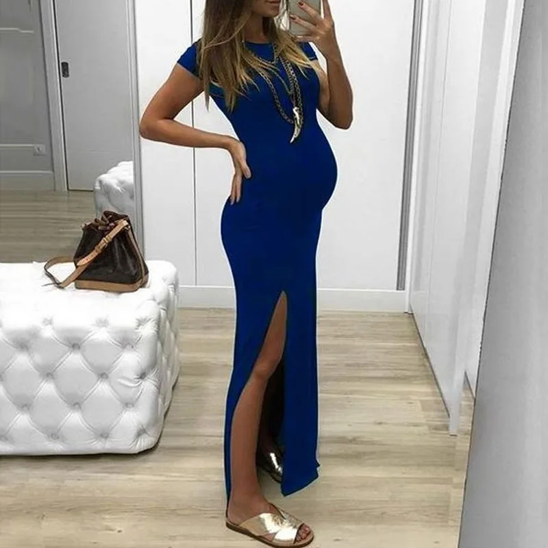 Maternity Clothing Dress Short Sleeve Slit Casual Maternity Dress O Neck Dresses Women Pregnant Sexy Fashion Maternity Gown Buy Clothes For Pregnant Dress For Pregnant Women Pregnant Women Dresses Product On Alibaba Com