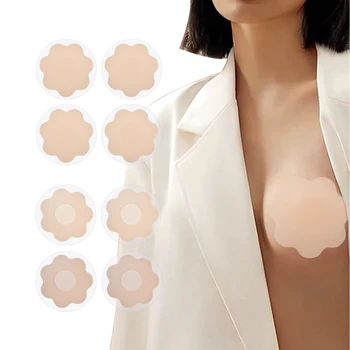 Disposable Nipple Covers Ant Cloth Flower Shape Nonwoven Breathable Sweat Proof Soft Lightweight Fabric Invisible Nipple Pasties