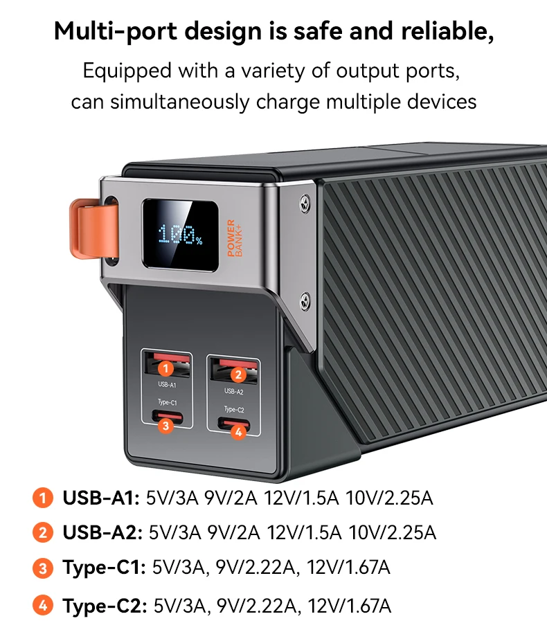 Yesido YP62 30000mAh PD 20W + SCP 22.5W Fast Charging Multi-port Design High-definition Large Screen Power Bank