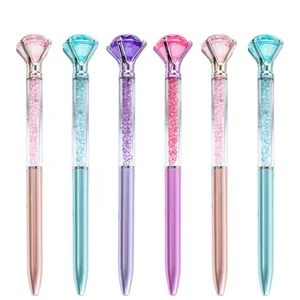 Multicolor Large Diamond Pen with Customizable Logo Rotating Advertising Gift Pen with 0.5mm Writing Width Colorful Crystal Tip