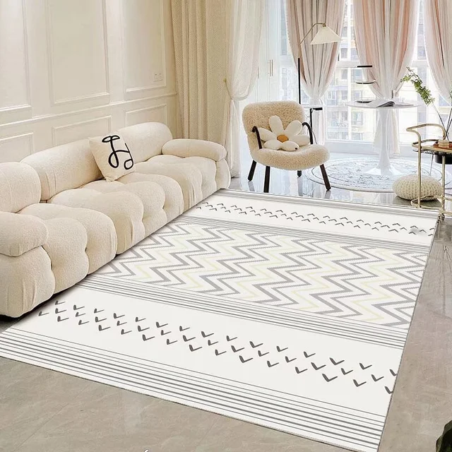 Modern Design Stain Resistant Washable Rug Anti Slip Backing Rugs for Living Room Geometric Style Area Rug