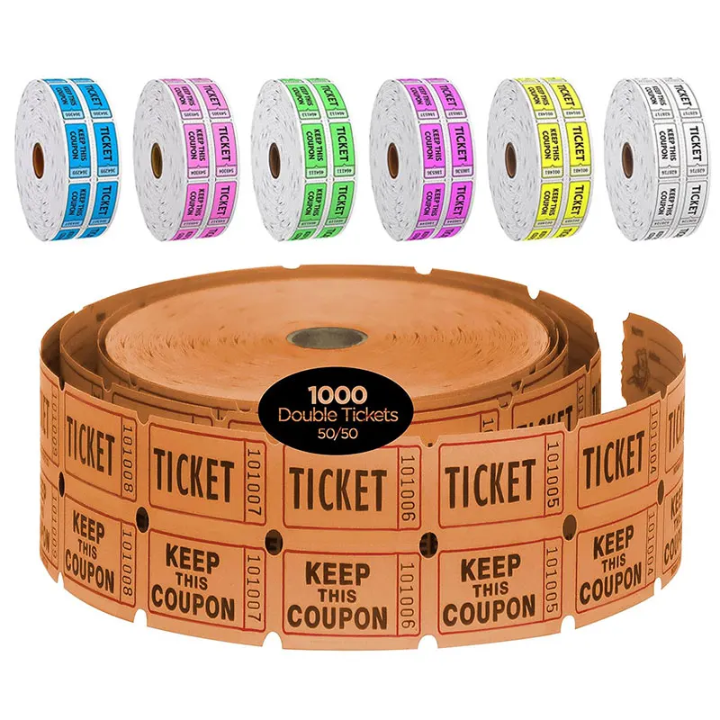 Online Flight Lottery Paper Custom Printing Coupon Tickets Raffle Arcade Prizes Roll for Fair Carnival Admission Party Carnival