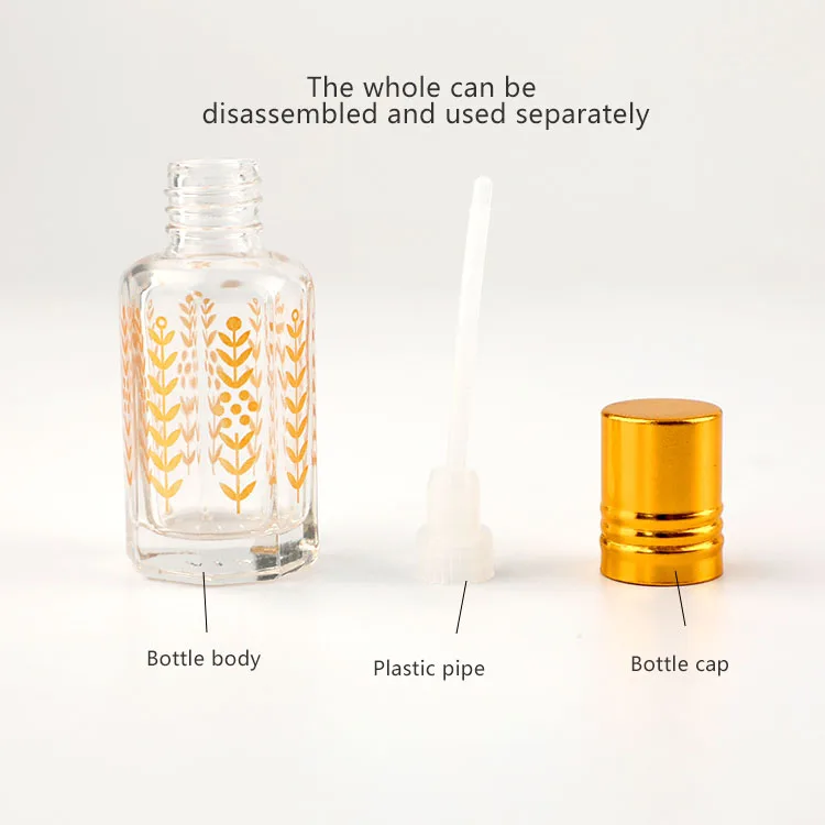 3ml 6ml 12ml Attar Perfume Oil Glass Bottle with Glass Stick