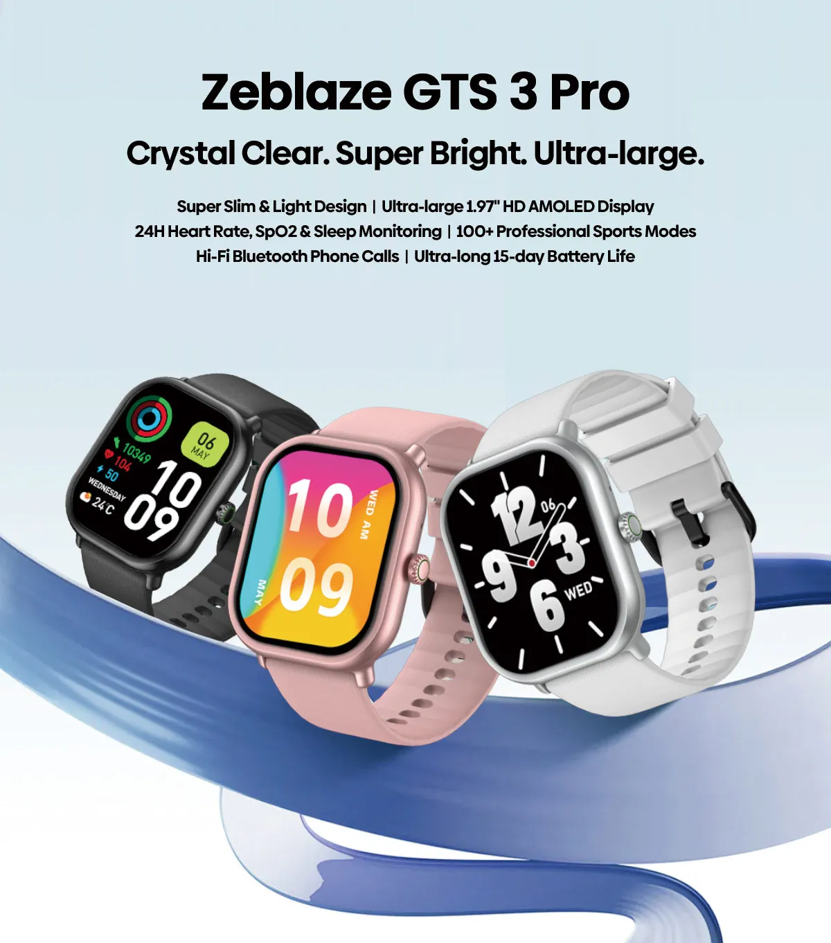 New Zeblaze GTS 3 Pro Voice Calling Smart Watch Ultra-big HD AMOLED Screen  Health and Fitness Tracking Smartwatch for Men Women - AliExpress